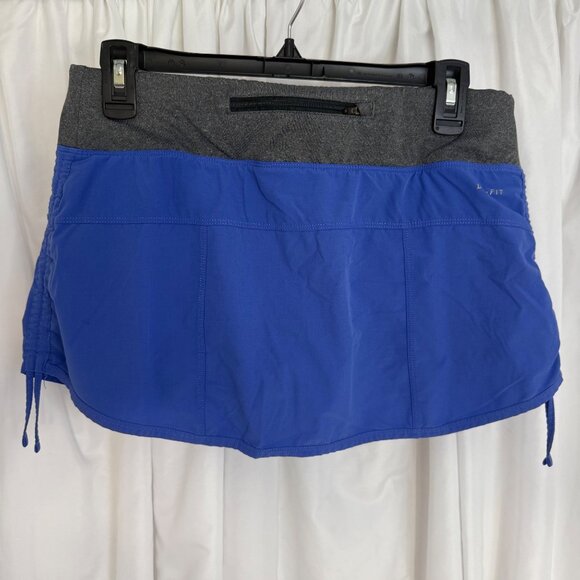 Nike Dri-Fit Blue Athletic Skort With Orange Liner & Gray Waistband Womens Sport - Picture 3 of 8